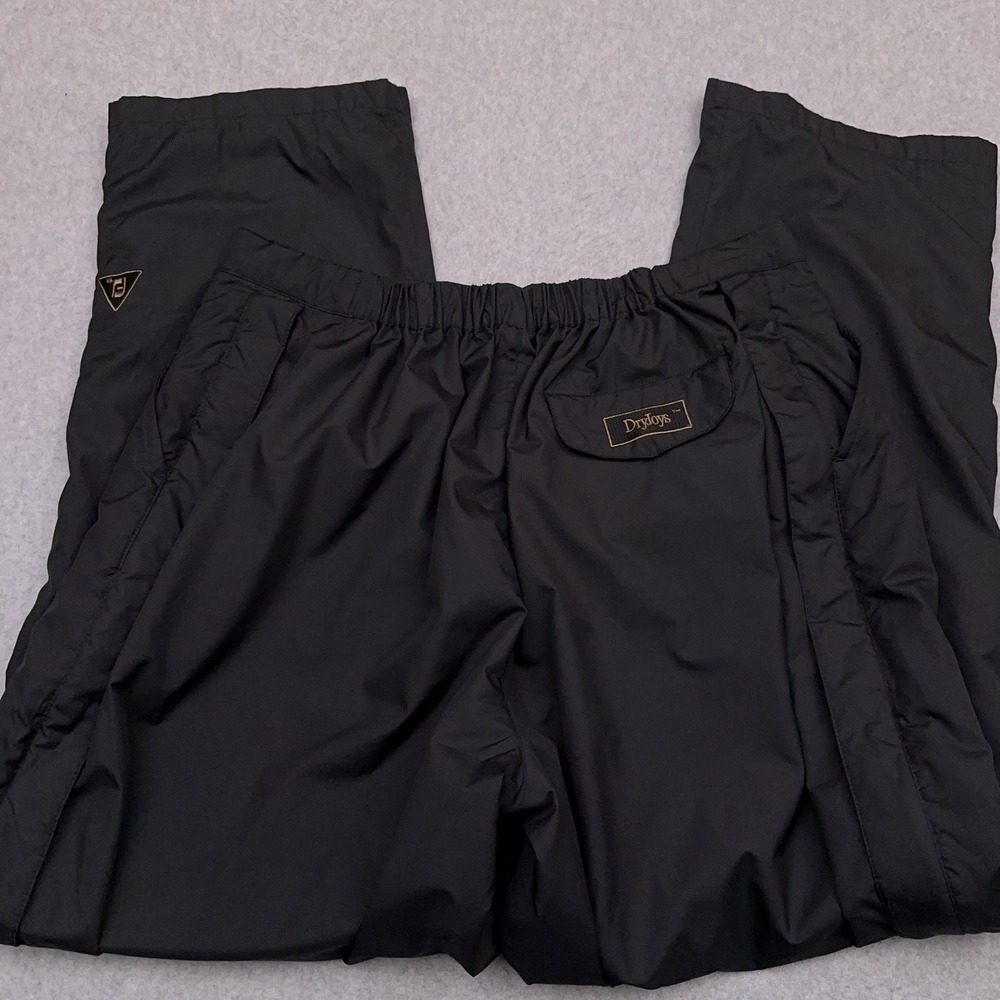 VTG Footjoy Dryjoys Golf‎ Rain Pants Men's XXL Black Zip-Off Stretch Baggy - Picture 11 of 12